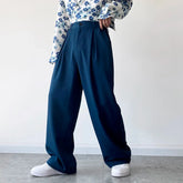Hearujoy Vintage Men's Fashion Casual Pants Korean Style Simple Straight Versatile Trousers Trendy Solid Color Male Summre 9C240